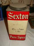 Vintage large Sexton spice can