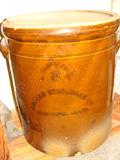 large brown antique crock
