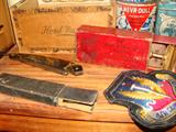 Antique straight razors, Gem razor and blades, etc.