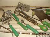 A few of the many Vintage green handled kitchen items in this estate.
For more pics visit our website at: www.pes3d.com