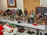 Lots of  Vintage Christmas, Easter, Clowns, artist supplies and crafts in this room