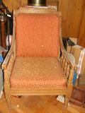Vintage wood and upholstered chair