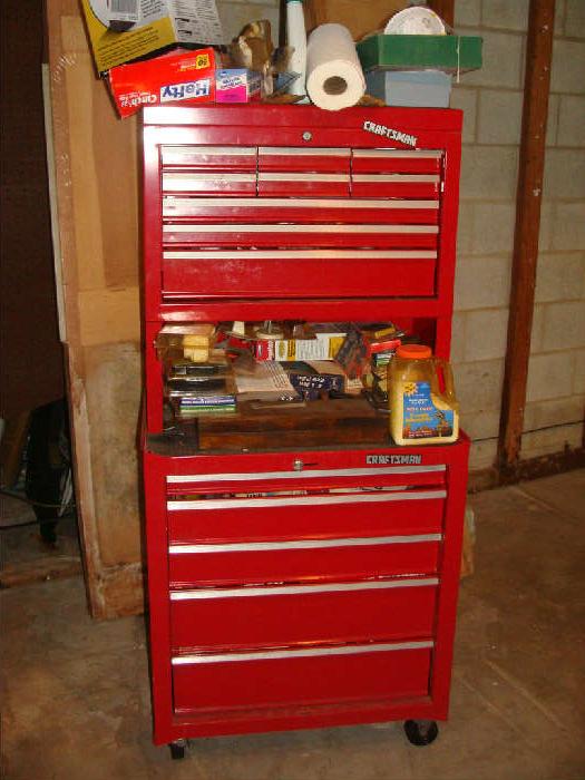 Tool Chest is full. There are 3 or 4 roll around toolboxes and many other tool boxes in this estate