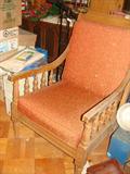 Vintage wood and upholstered chair