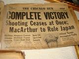 An entire box of WWII Headlines from various newspapers all in good condition like these and all with different WWII Headlines