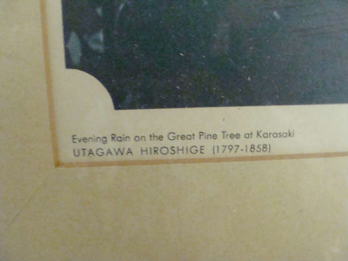 "Evening Rain by the Great Pine Tree at Karasaki"
UTAGAWA HIROSHIGE (1797 - 1858)
Frame approx. 20 x 15.5