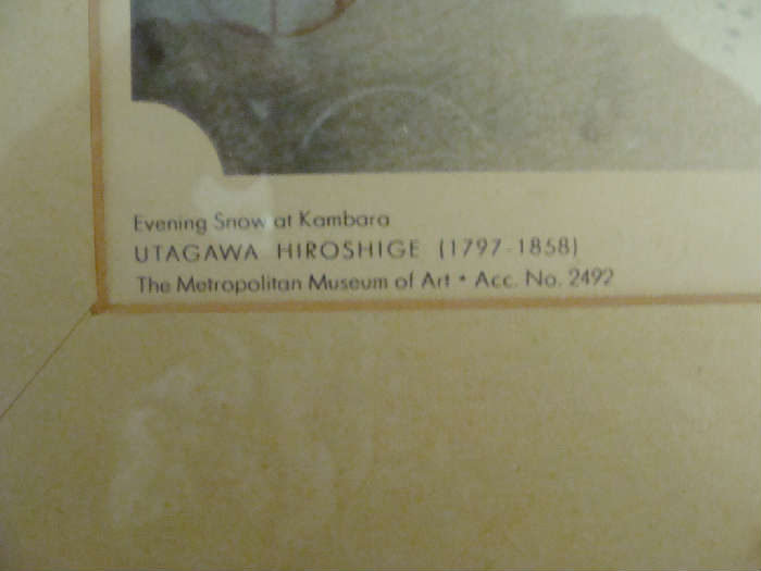 "Evening at Kambara" The Metropolitan Museum of Art Acc No 2492
Frame approx. 20 x 15.5