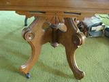 Base view of Beautiful Antique marble topped occasional table with corner scallops