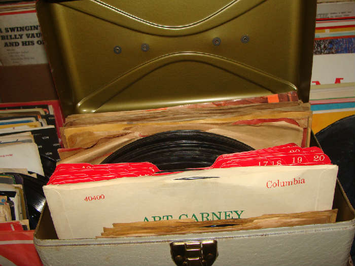 Vintage/Antique records in carrying case