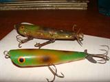 Vintage Fishing Lures 1940's/50's also some nice wooden poles and other tackle. See more pics of lures at the last part of the pictures