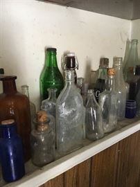 Vintage glass bottles