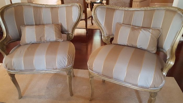 Incredible, asymmetrical chairs. Perfect for an entry, living room, boudoir, you name it!