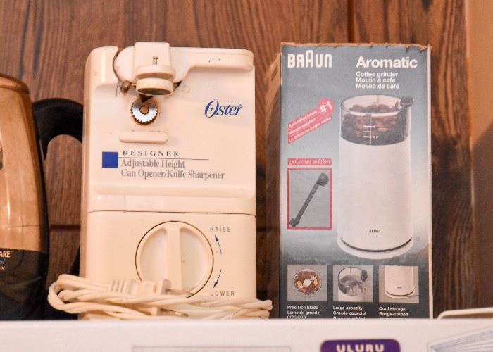 Oster Electric Can Opener & Braun Coffee Grinder