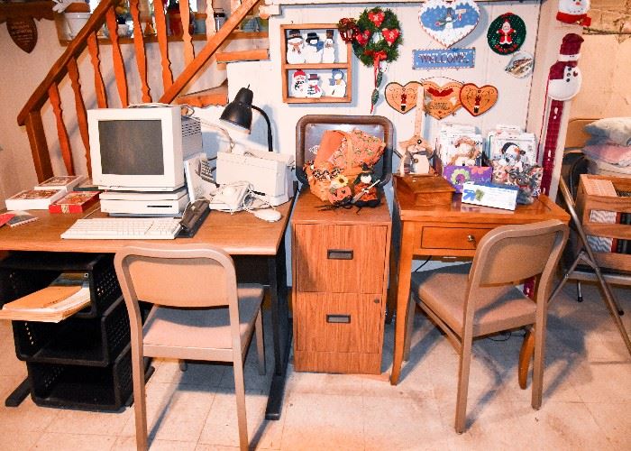 Vintage Desks, Industrial Desk Chairs, File Cabinet