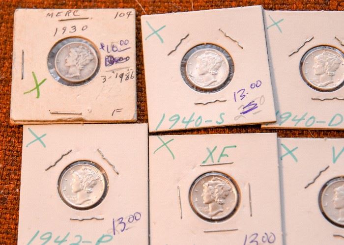 Mercury Silver Dime Coins
