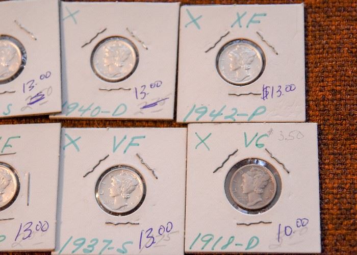 Mercury Silver Dime Coins
