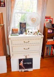 Small White 3-Drawer Chest with Gold Accents
