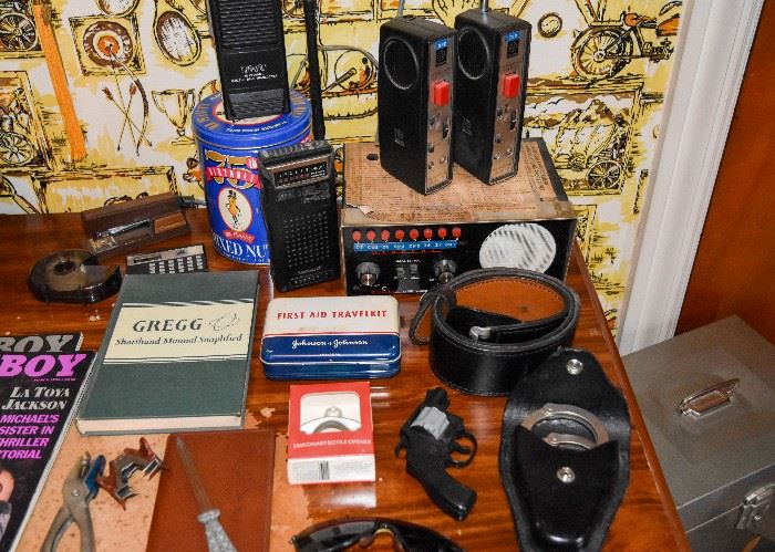 Electronics, First Aid Kit, Cap Gun, Handcuffs, Etc.
