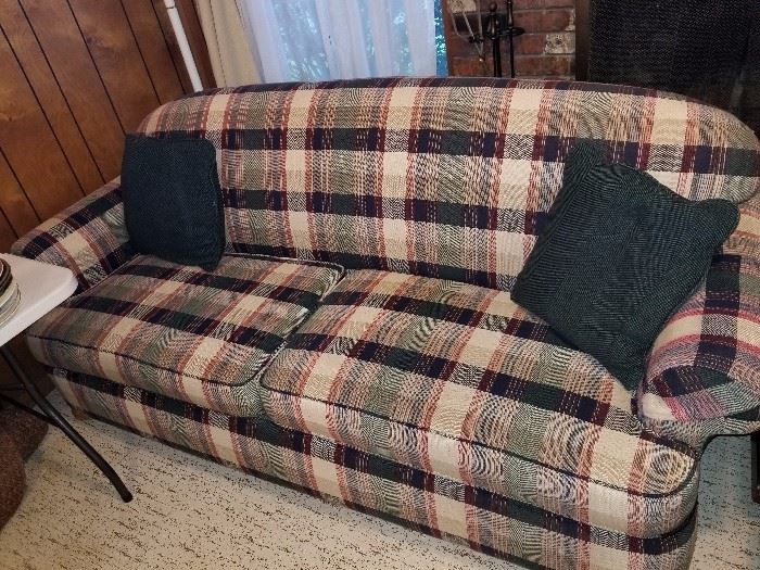 Nice sofa is in great condition.  The love seat makes out to a twin size bed