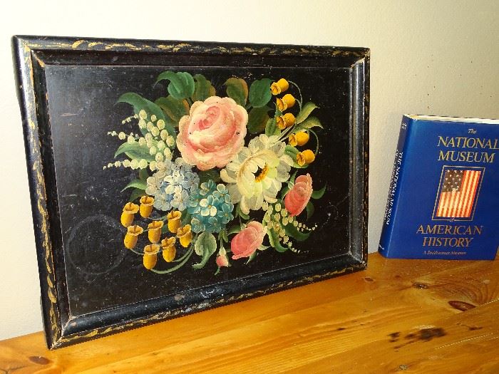 Vintage painted wooden tray  $20
