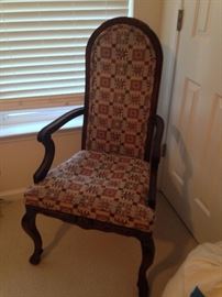 1 of 2 Queen Anne upholstered chairs  