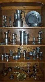 Pewter and Brass including VA Metalcrafters Leaves