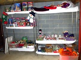 Christmas and Halloween Decorations, including Baltimore Ravens tree and trimmings