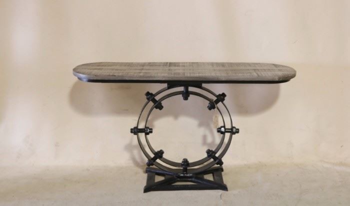 Industrial gear metal console table