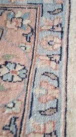 Kashan area rug back
