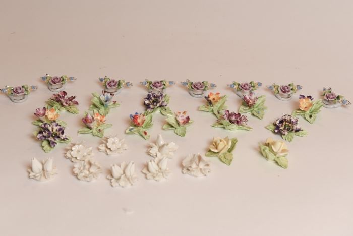 Delicate Ceramic Flowers Placecard Holders