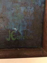 vintage family painting signature