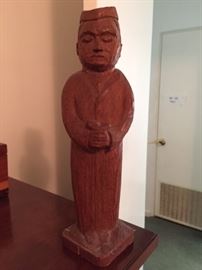 wooden monk figure