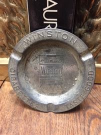 Winston metal ashtray -- there are 2 Winston and 1 Salem (sold as a set of 3)