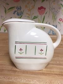 Mid-century hand painted Levine pitcher  