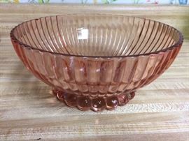 Nice pink depression era bowl -- not Queen Mary, but close