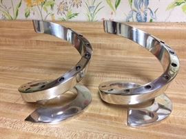 Mid-Century silver plate small taper candlesticks by Dansk