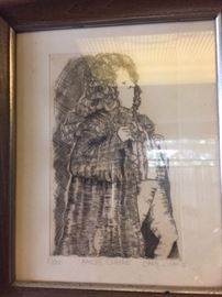 A must for an attorney, etching (51/200) by Carol Lummus titled "Amicus Curiae"