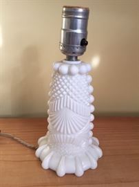 Very nice vintage milk glass lamp base