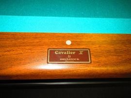 Detail of Cavalier II by Brunswick Pool Table