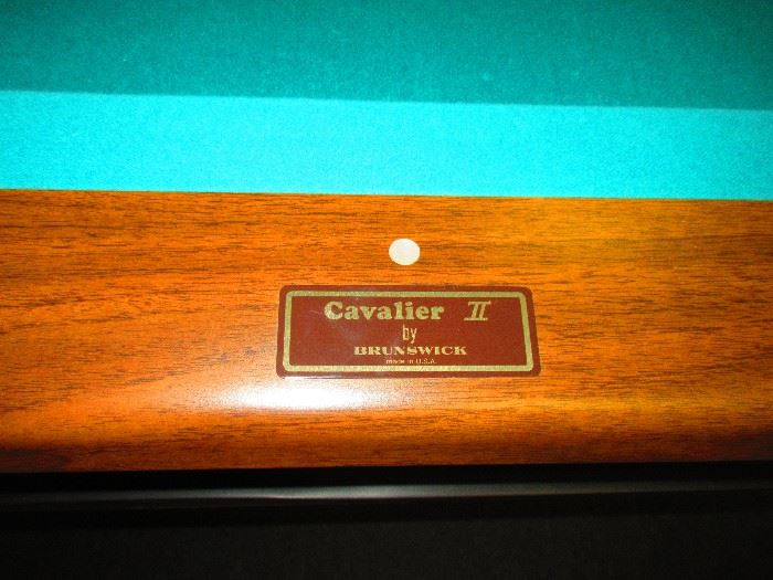 Detail of Cavalier II by Brunswick Pool Table