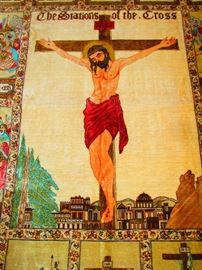 Stations of the Cross Pictoral Hand-Woven Rug
