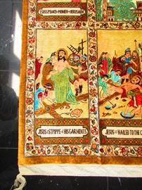 Stations of the Cross Pictoral Hand-Woven Rug