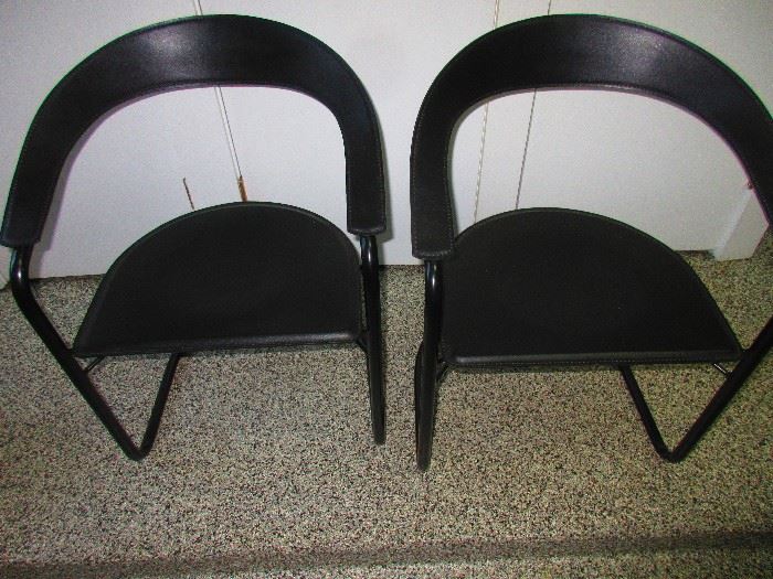 Pair of Italian Leather Chairs