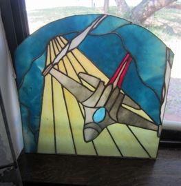 One of several stained glass panels