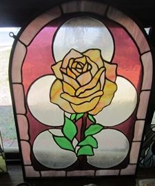 One of several stained glass panels
