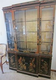 Lighted Asian motif china cabinet nice size not too large