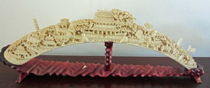  Carved (resin) decoration in the style of carved ivory pieces