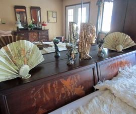 Subtle Asian design on bedroom set