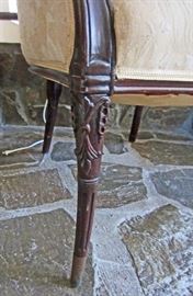 Detail on leg of French Provincial chair