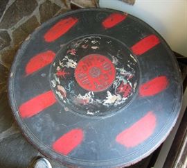 Top of antique Asian table with glass cover removed